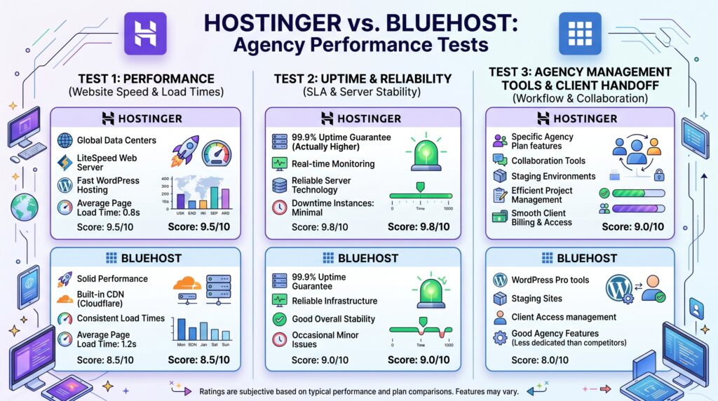 Hostinger vs Bluehost for digital agencies